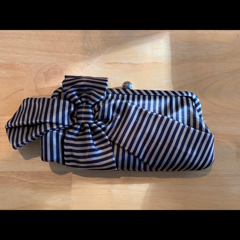 Blue and silver clutch purse
